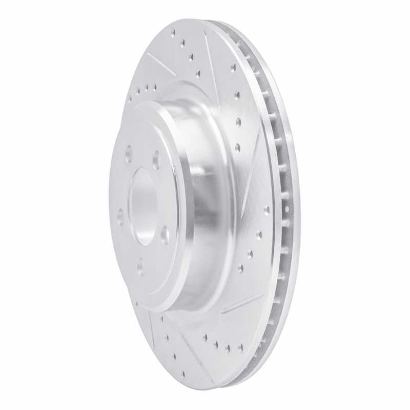 Dodge Magnum Brake Rotor (1) - Rear Right - R1 Concepts - Drilled & Slotted - Silver - `06-`23